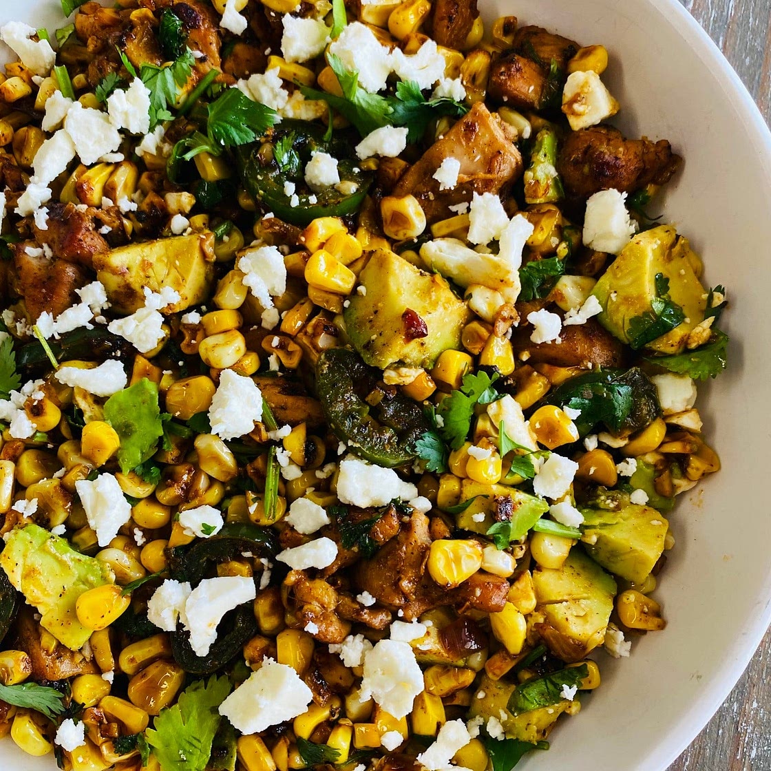 Blackstone Chicken Corn Avocado Salad