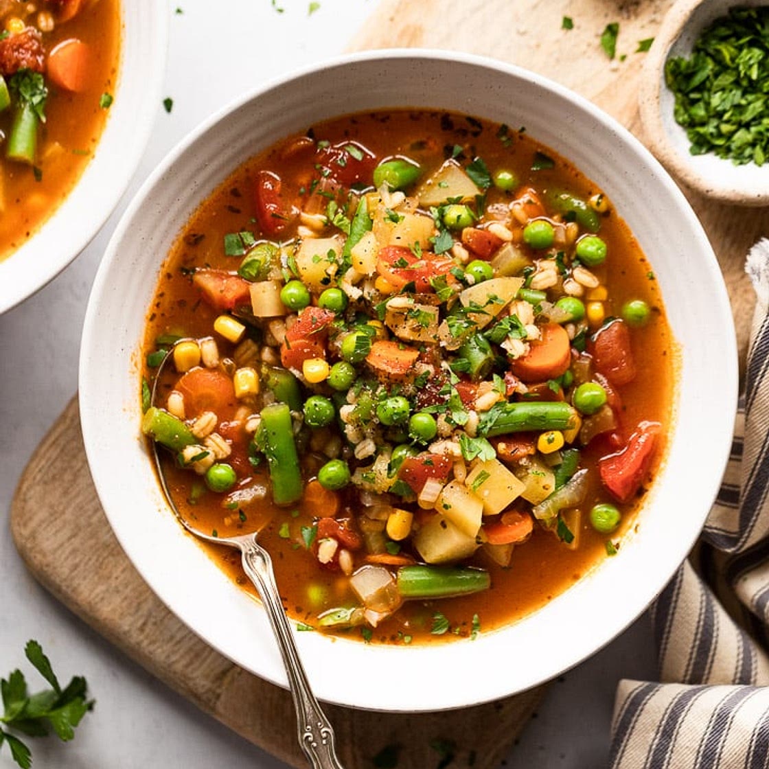 Homemade Mixed Vegetable & Barley Soup