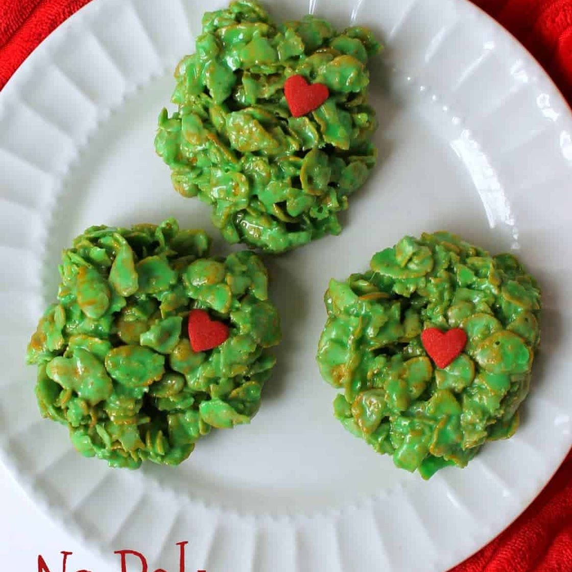 No Bake Grinch Cookies
