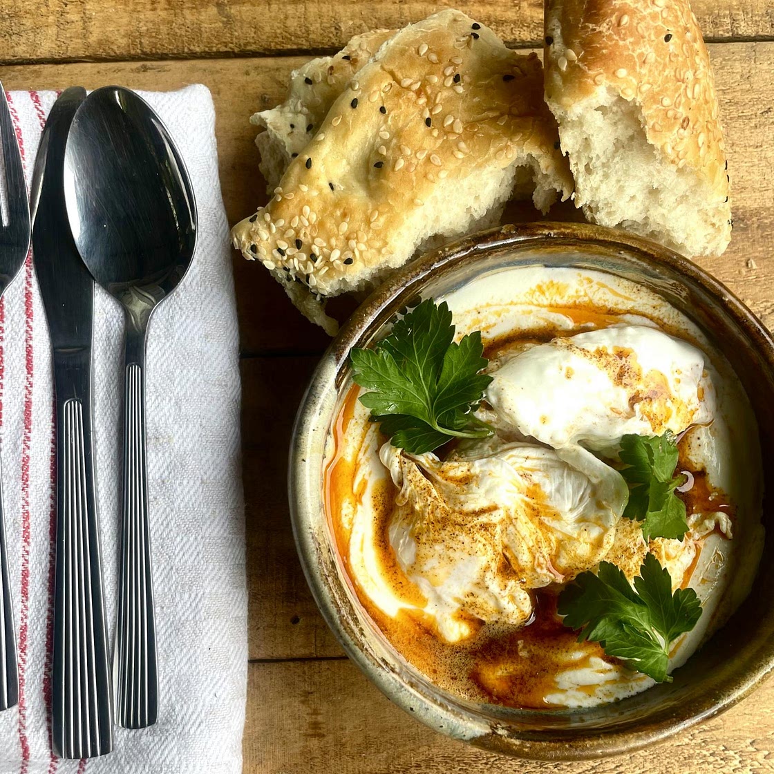 Cilbir – Turkish eggs and yoghurt with spiced butter