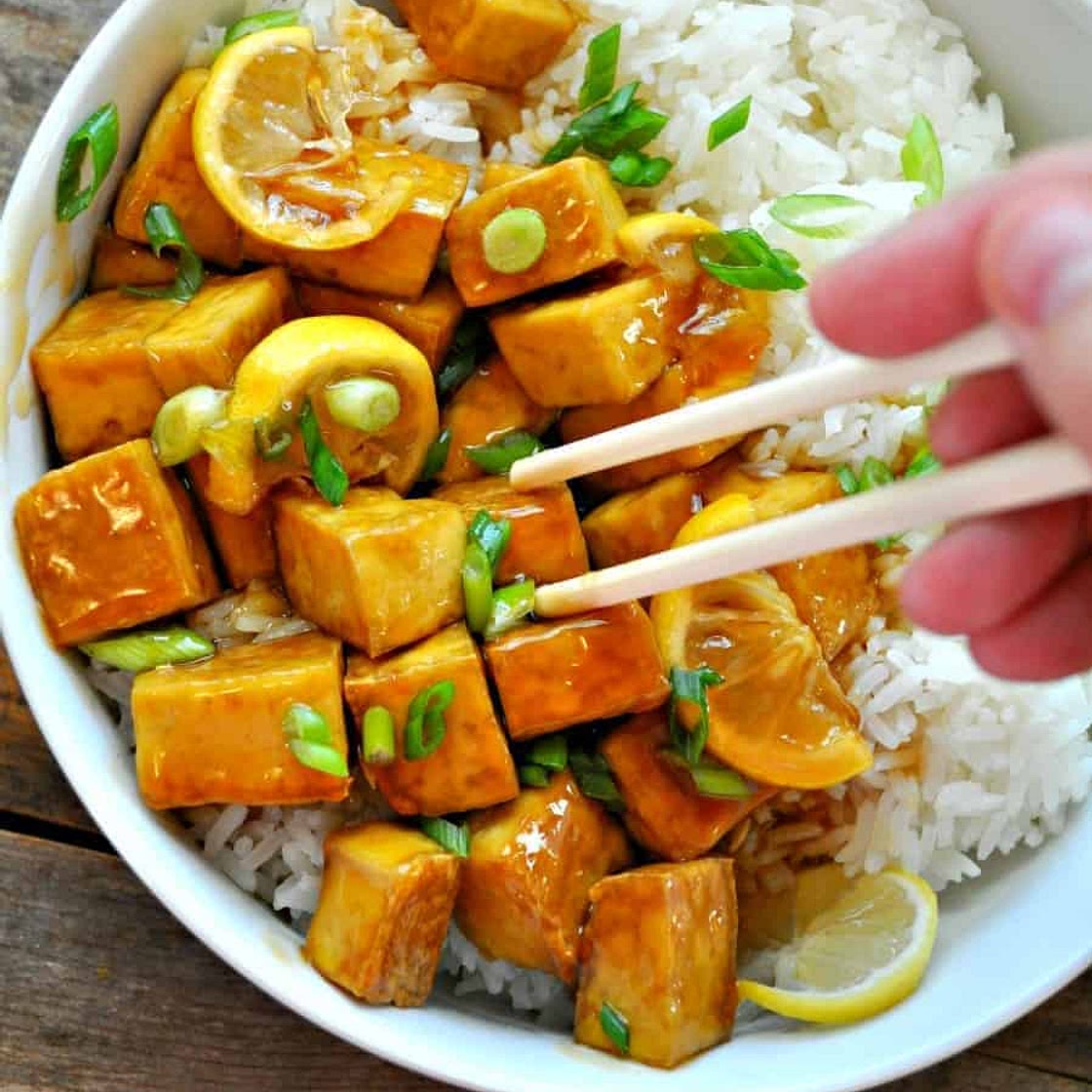 Vegan Sticky Lemon Tofu