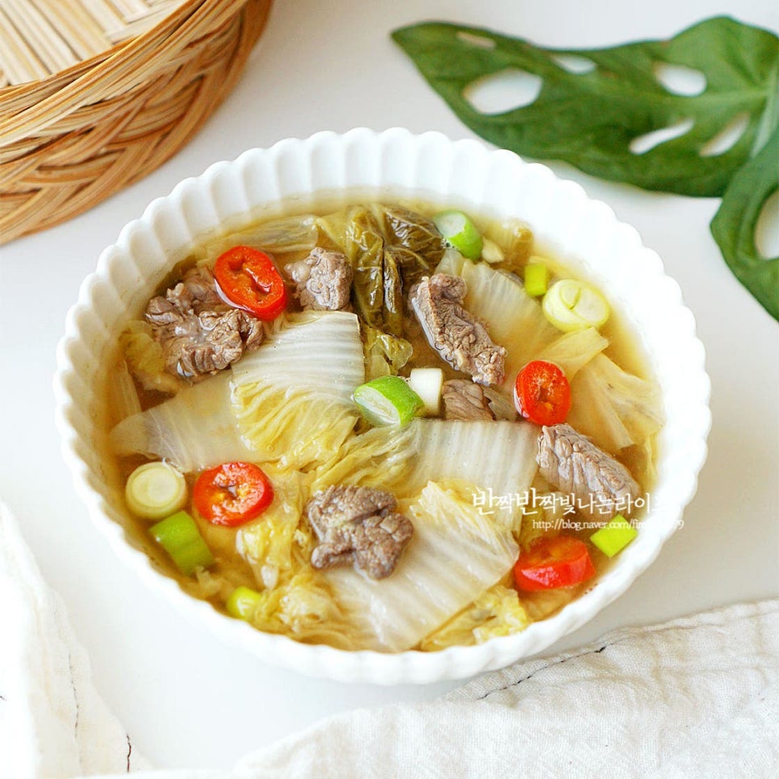 배추 우거지 된장국 레시피 소고기 우거지된장국