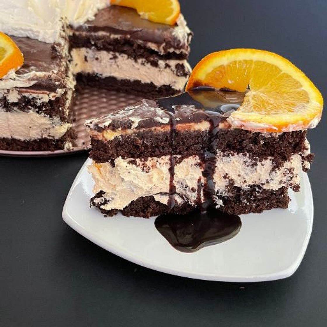 Chocolate Cake with Orange Frosting