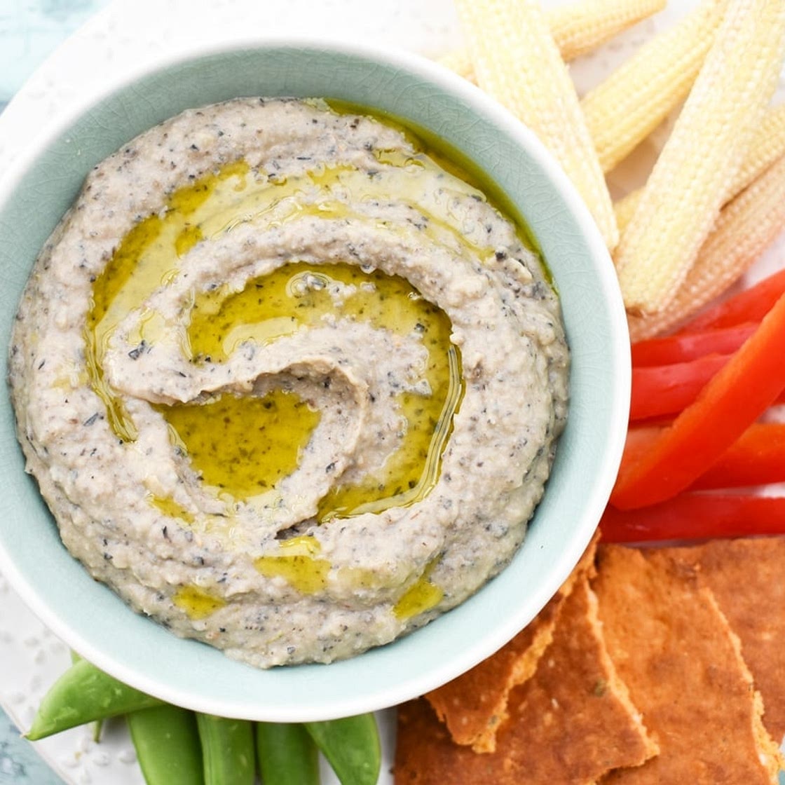 White Bean Vegan Pate with Black Olives (quick dip)