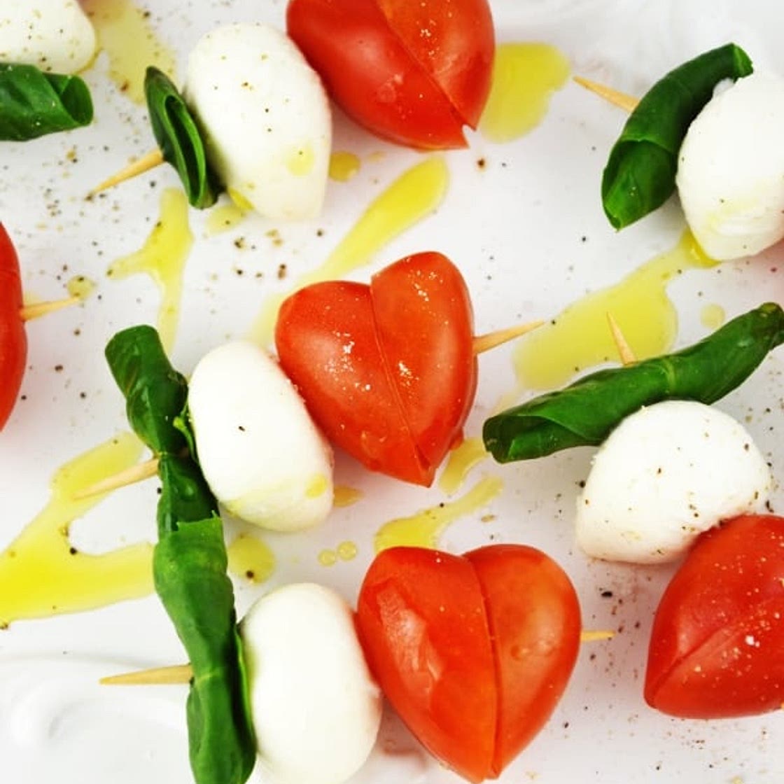 Valentine's Caprese Skewers