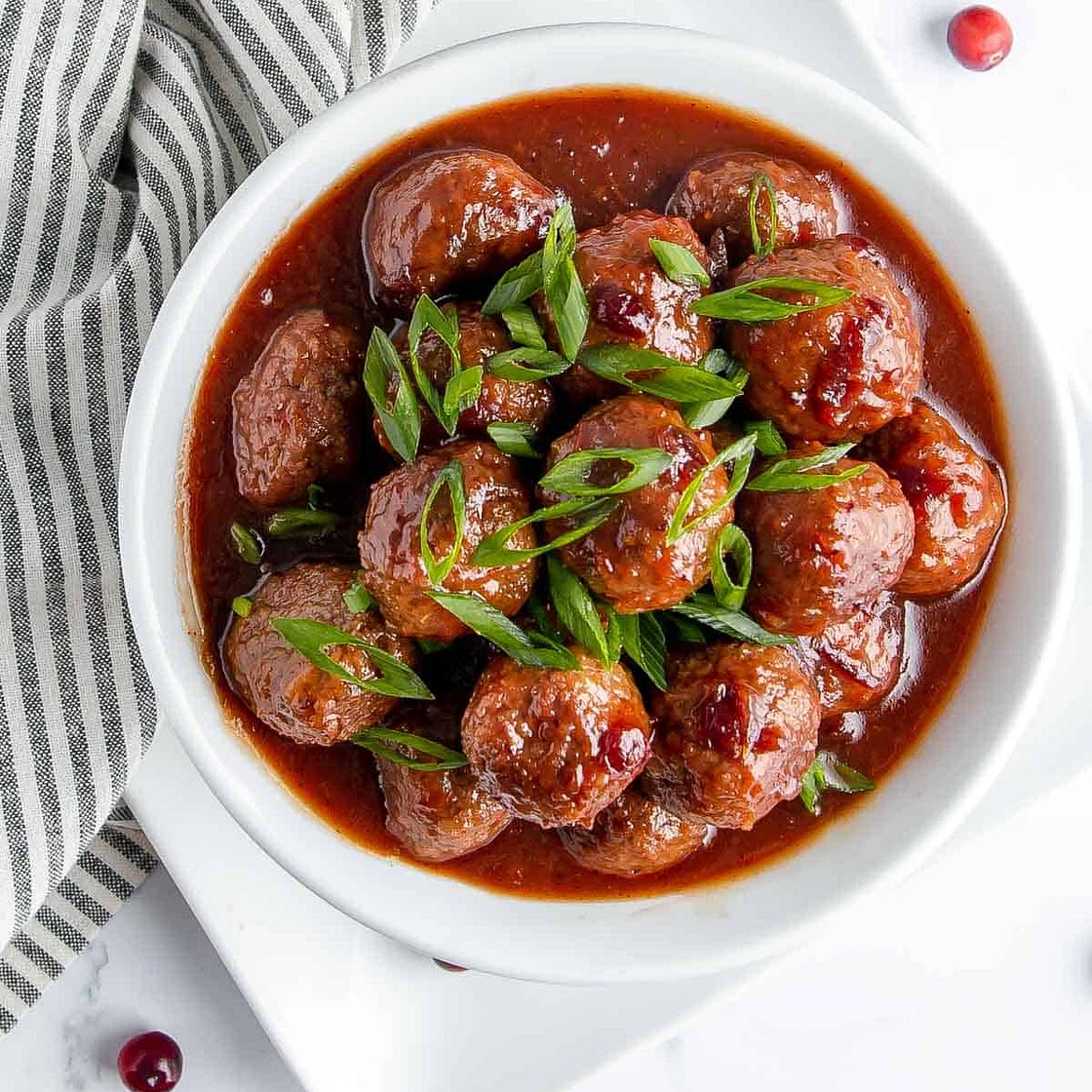 Easy Vegan Cranberry Impossible Meatballs