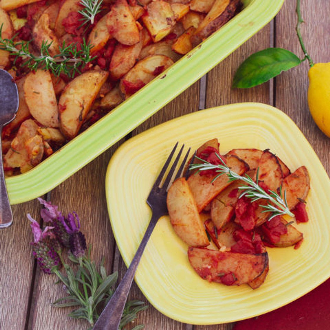 Roasted Rosemary Potatoes and Tomatoes