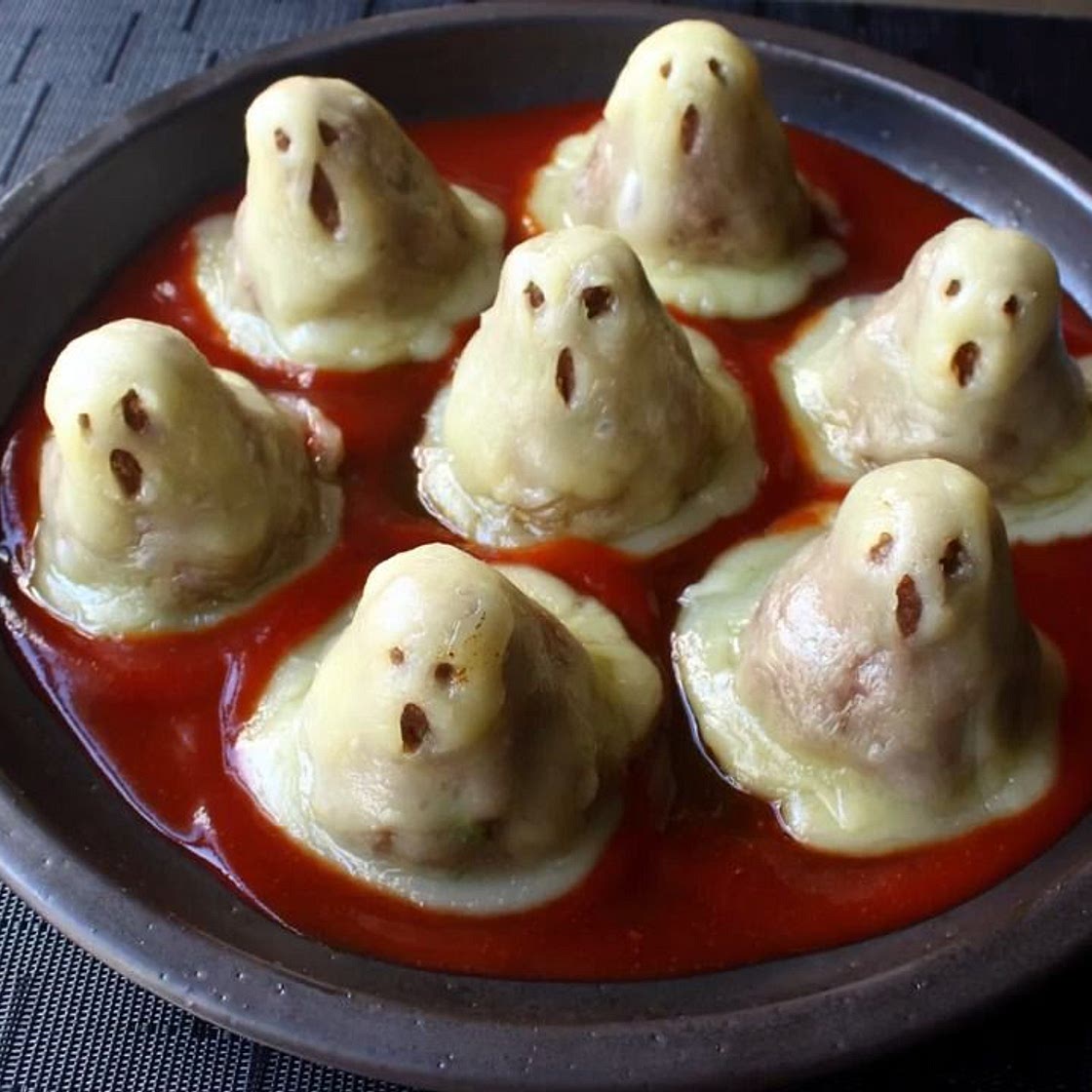 Mini Meatloaf Ghosts