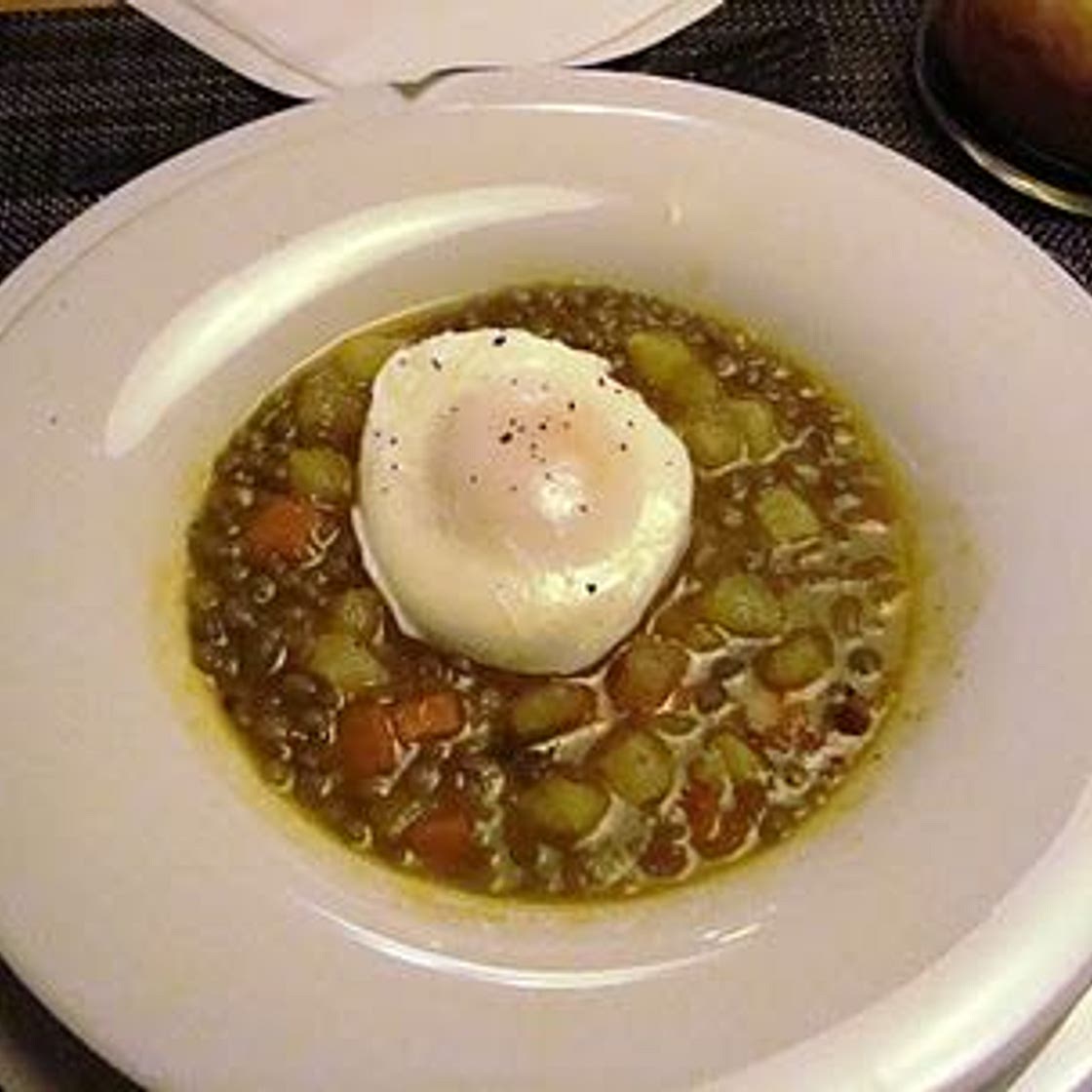 Receta de lentejas con huevo