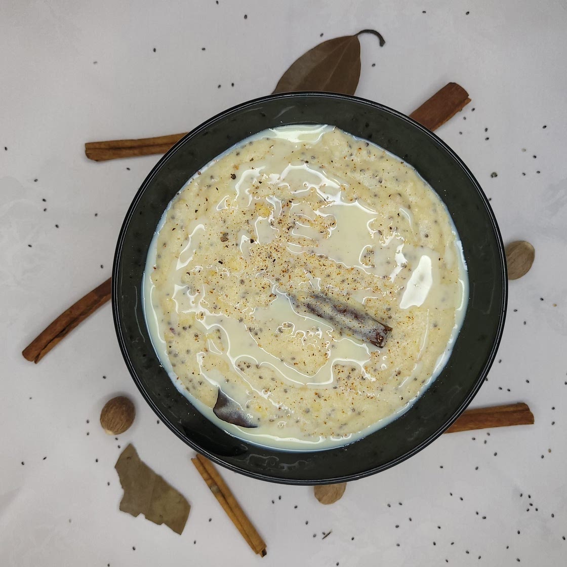 Healthier Jamaican Cornmeal Porridge With Oats and Chia Seeds