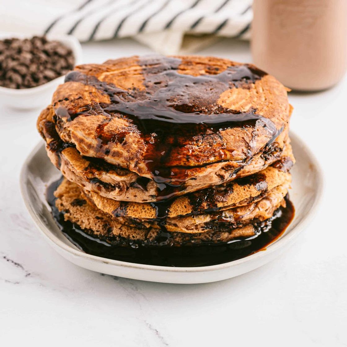 Triple Chocolate Protein Pancakes
