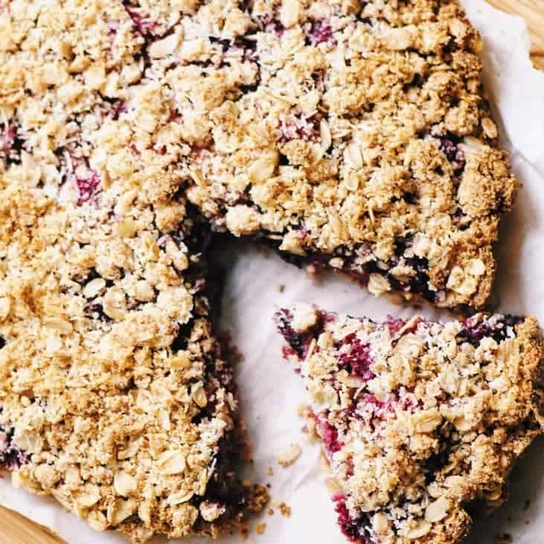 Triple Berry Crumble Pie with Almond Coconut Oat Crust (Gluten-Free, Vegan)