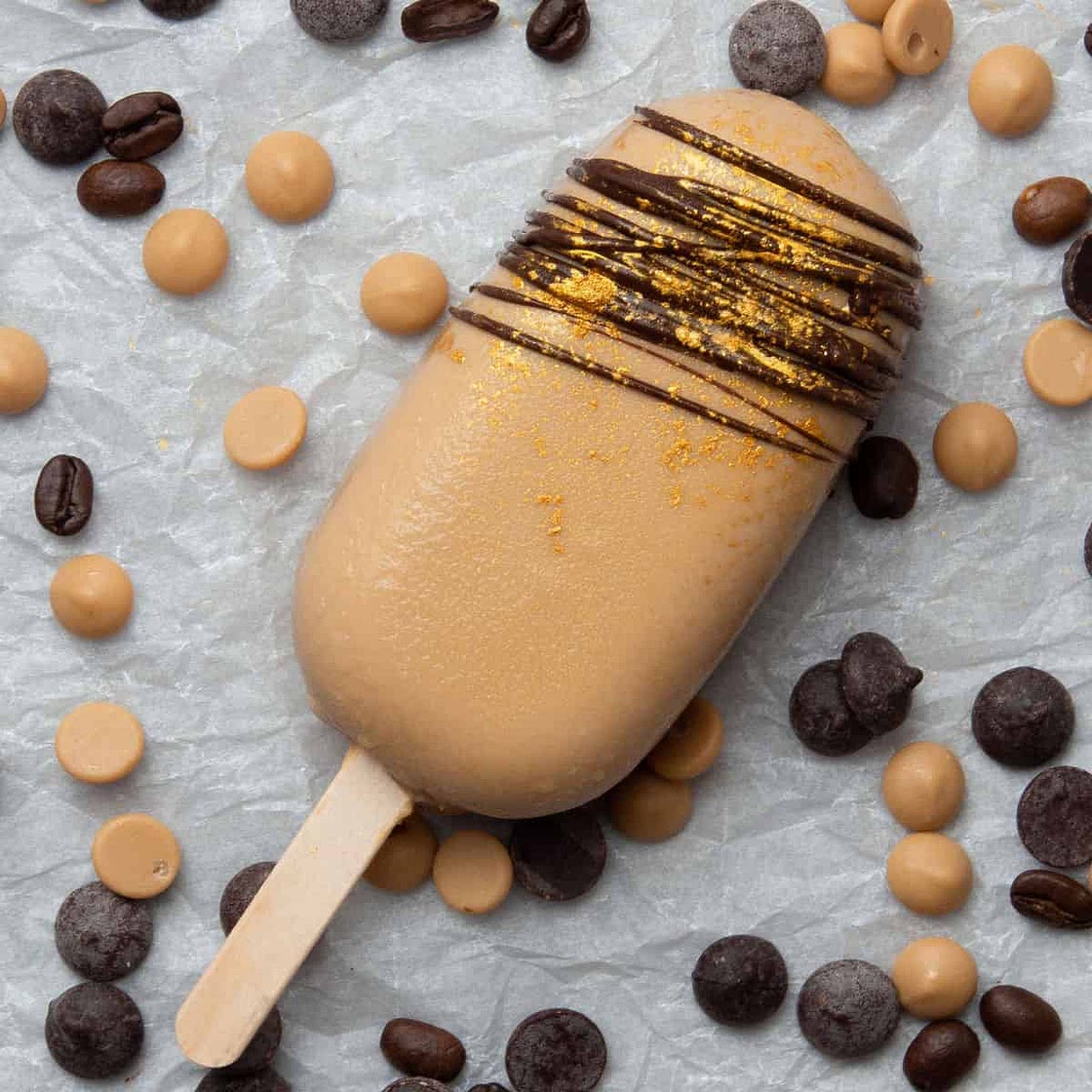 No Churn Coffee Caramel Ice cream bar