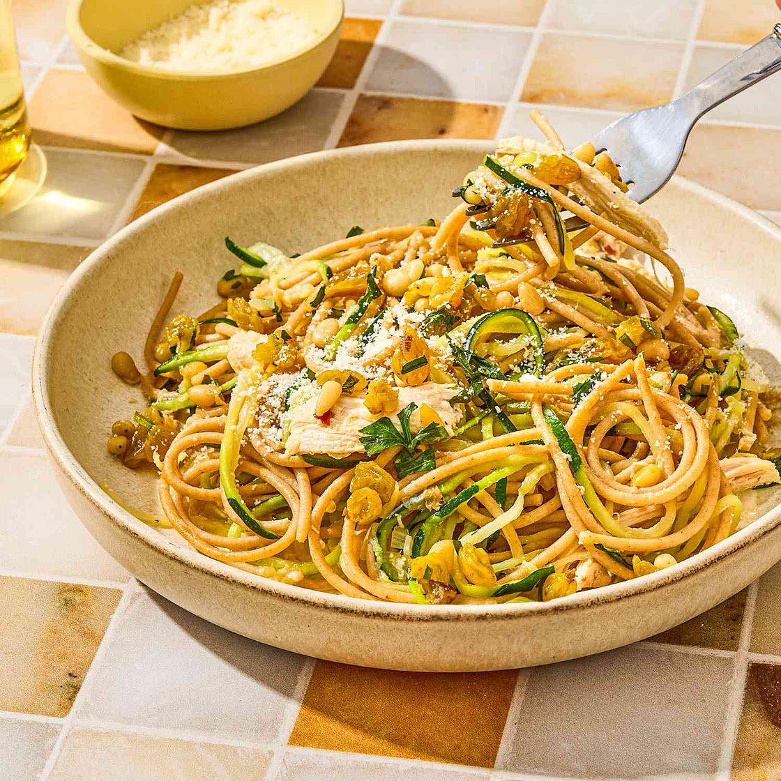 Agrodolce Zucchini & Chicken Pasta