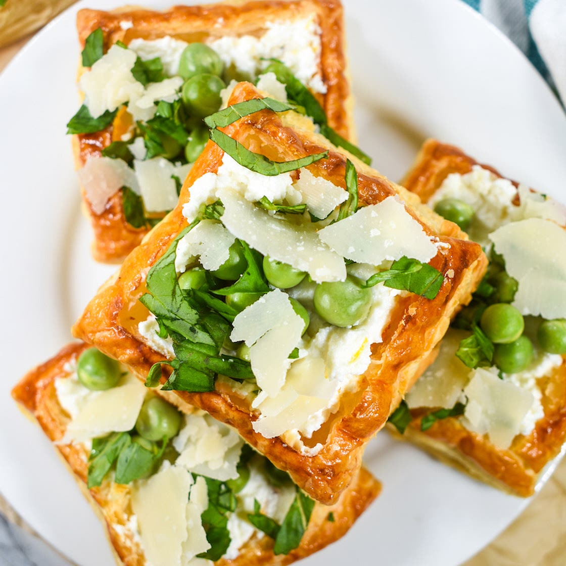 Puff Pastry Tartlets with Ricotta, Peas, and Mint