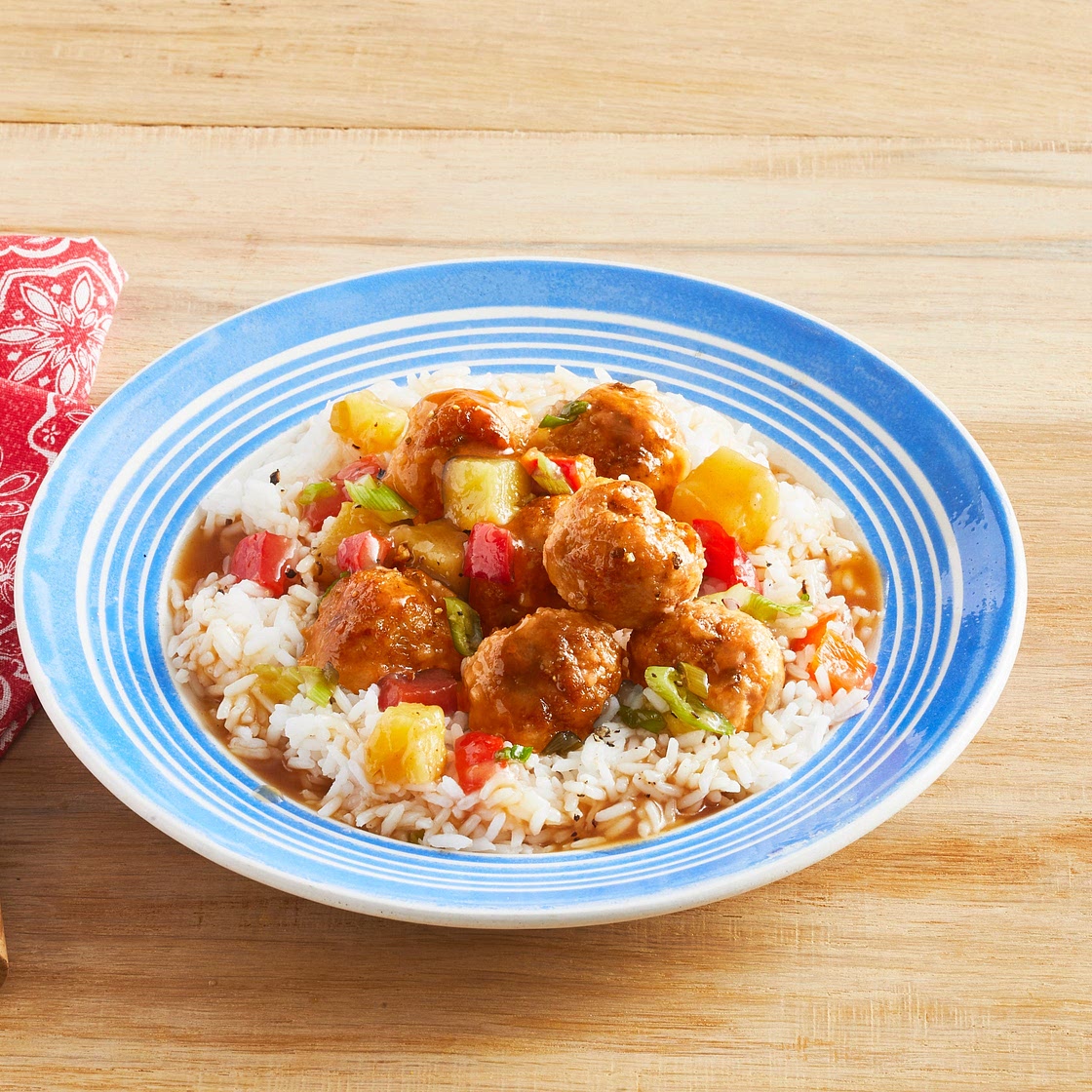 Sweet-and-Sour Pork Meatballs with Pineapple