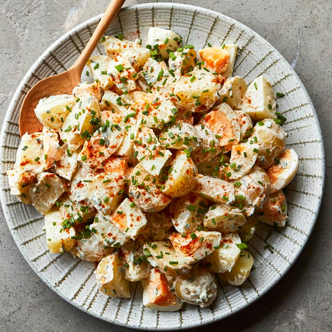 Devilled egg potato salad