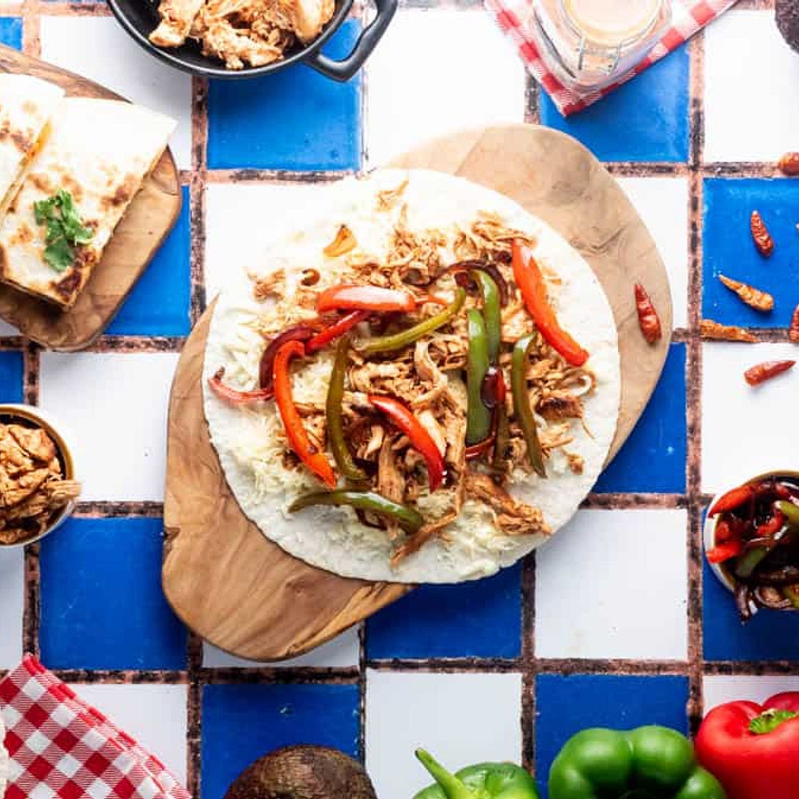 Peri-Peri Chicken Quesadillas with Cheese