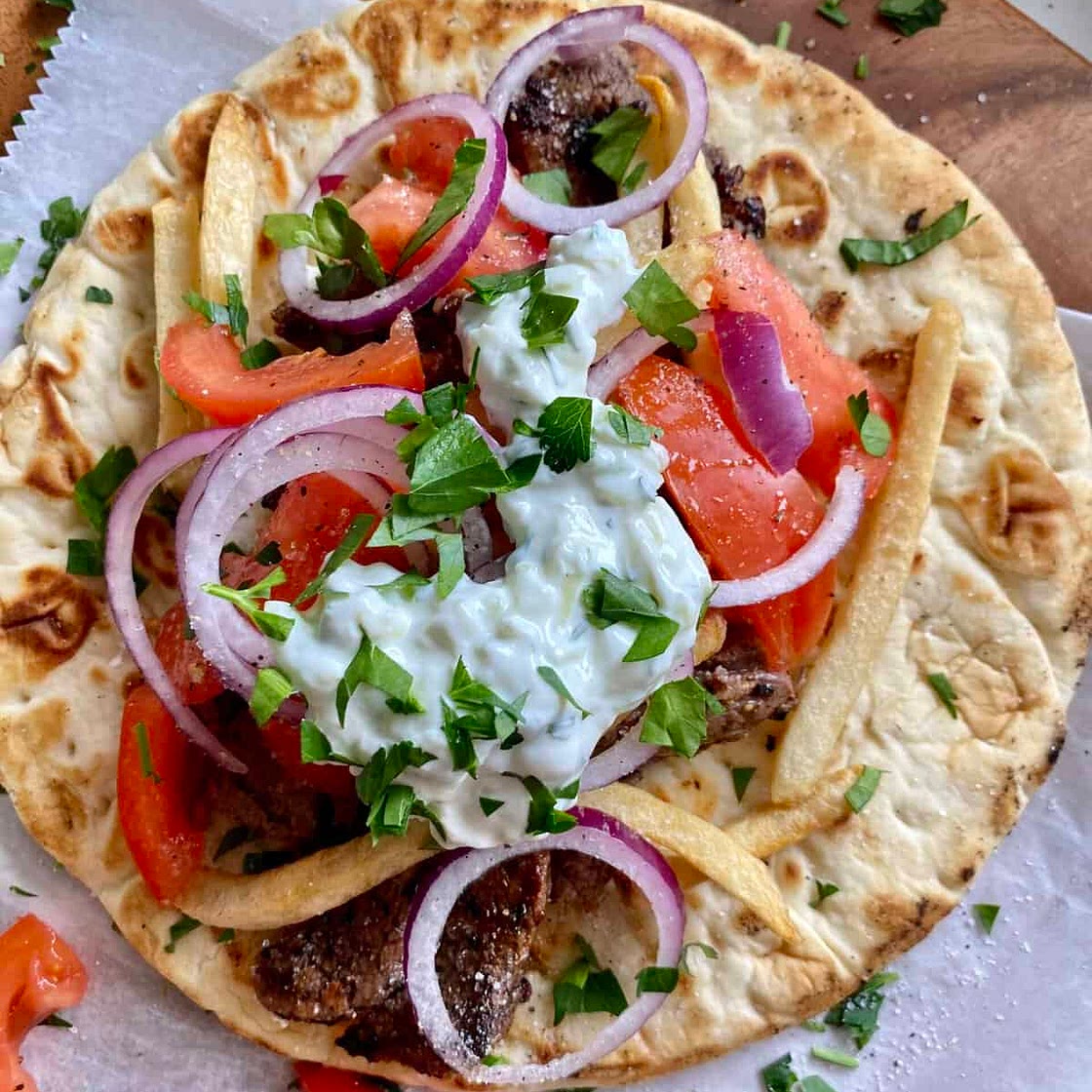 Steak Souvlaki Wrap