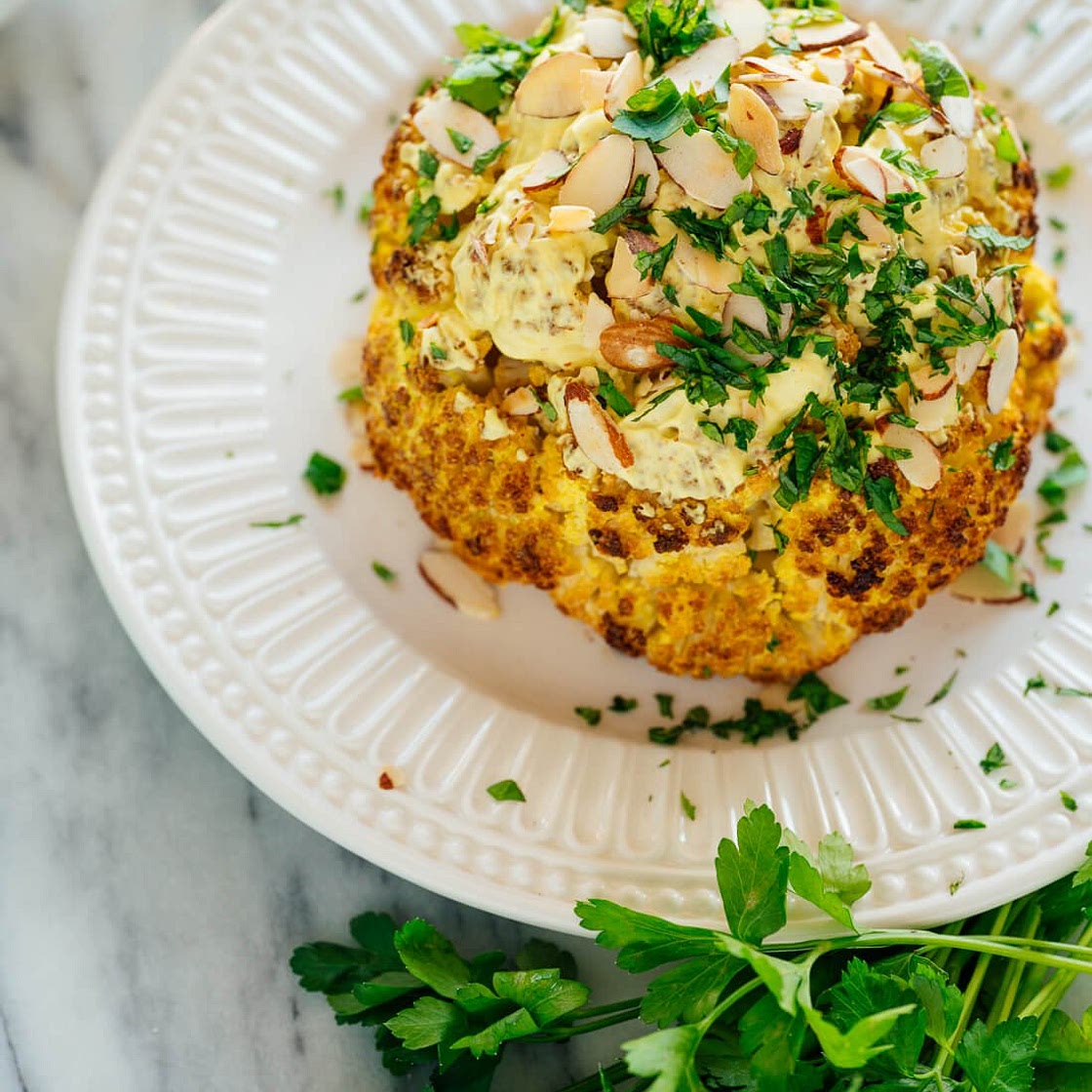 Turmeric-Spiced Whole Roasted Cauliflower