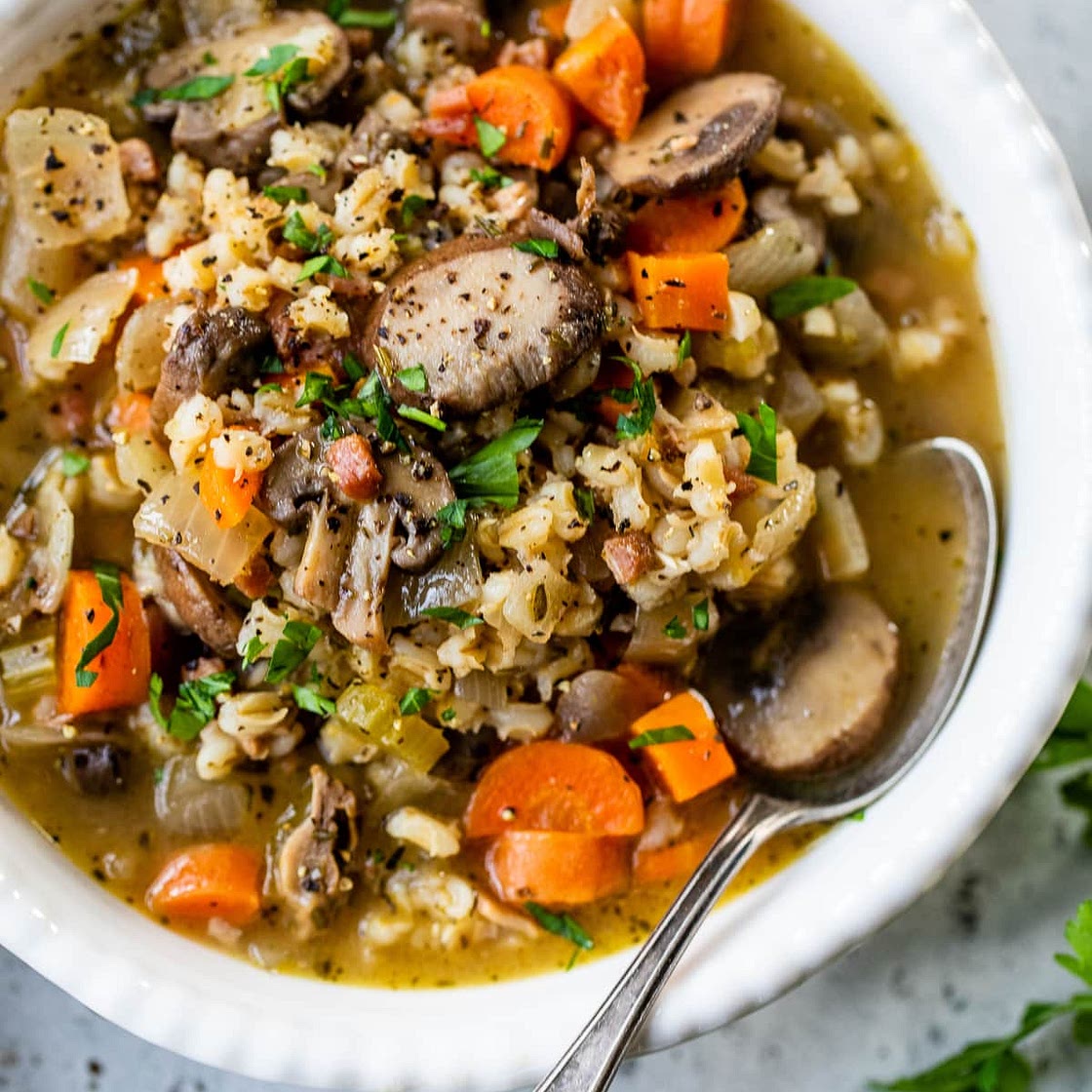 Wild Mushroom and Farro Soup