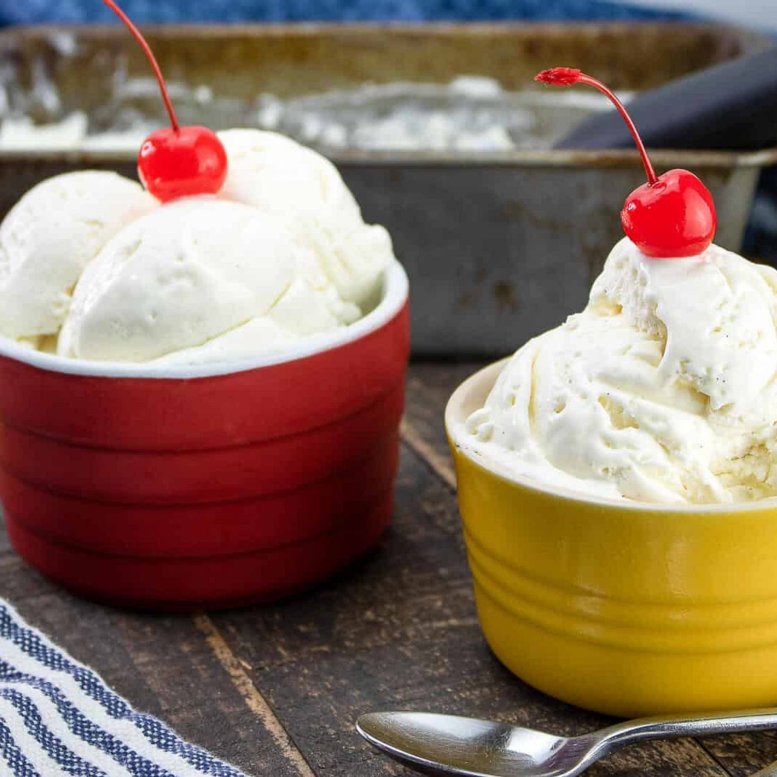 No Churn Vanilla Ice Cream with 3 ingredients
