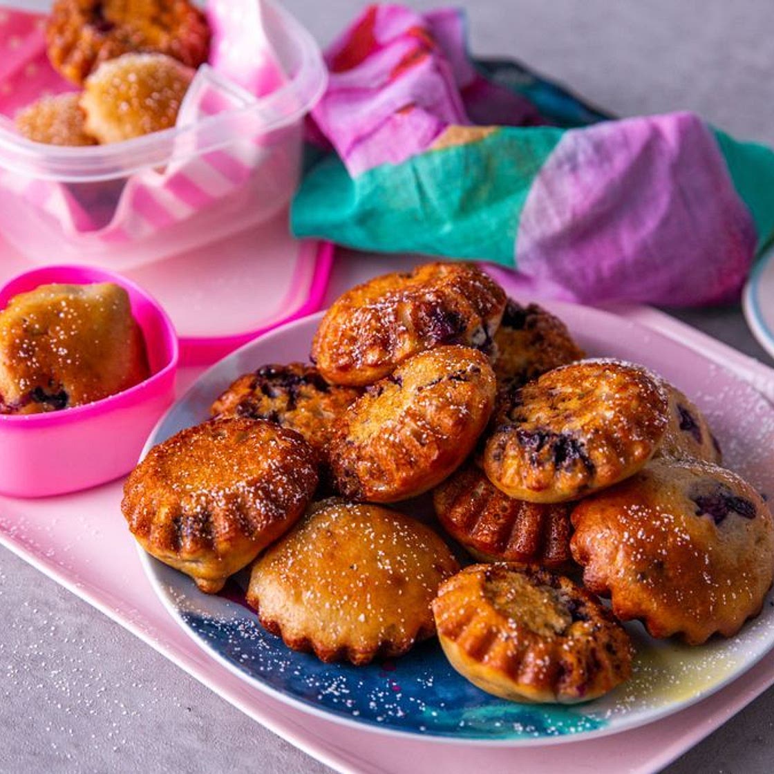 Easy air fryer blueberry banana muffins