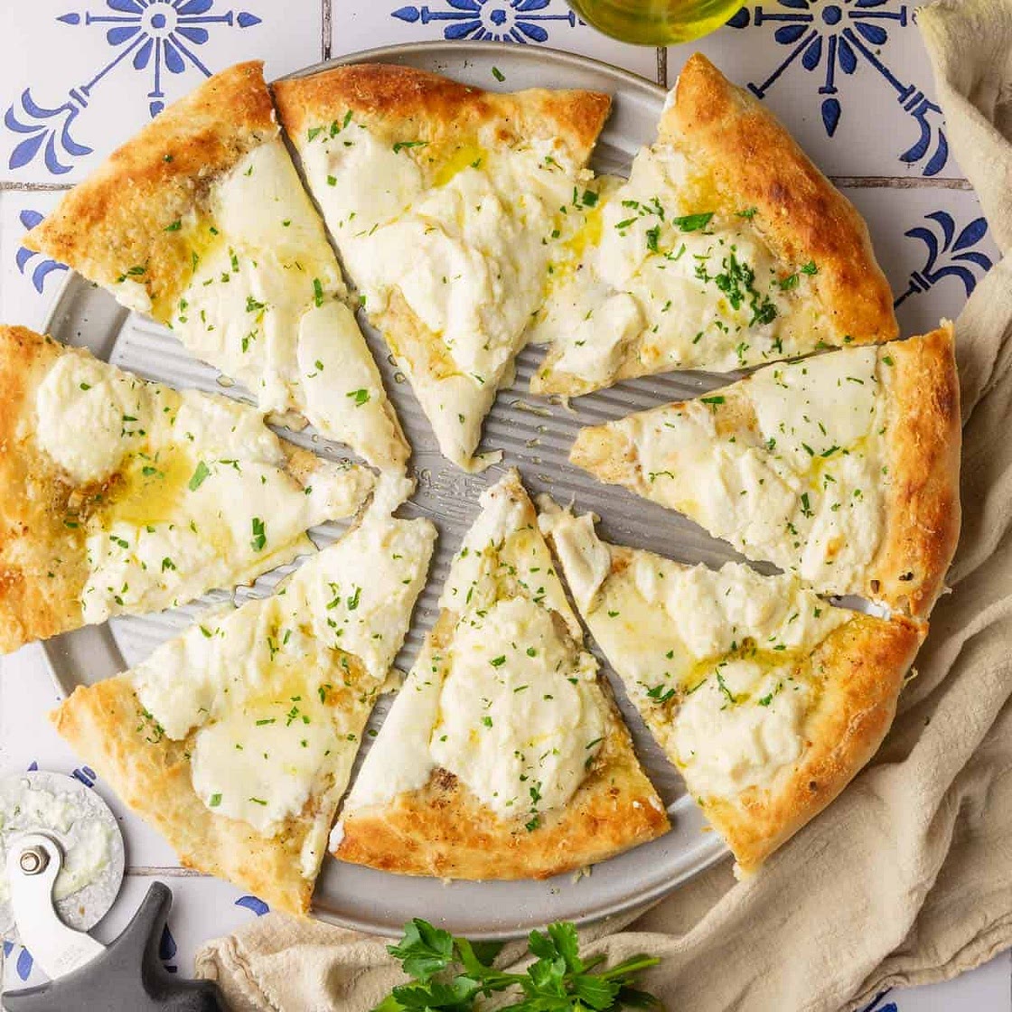 White Pizza with Ricotta Cheese (Pizza Bianca)