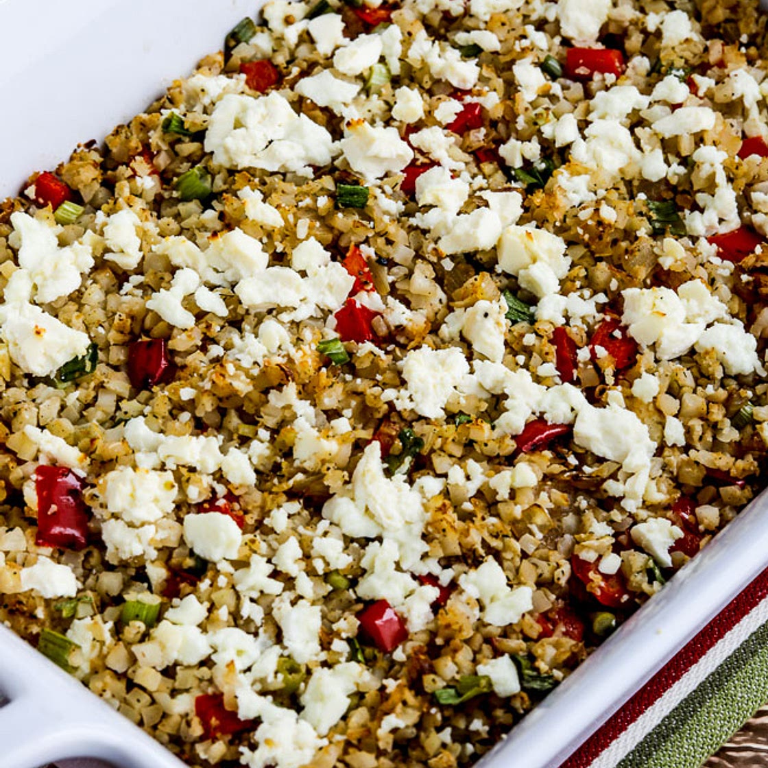 Greek Cauliflower Rice Bake