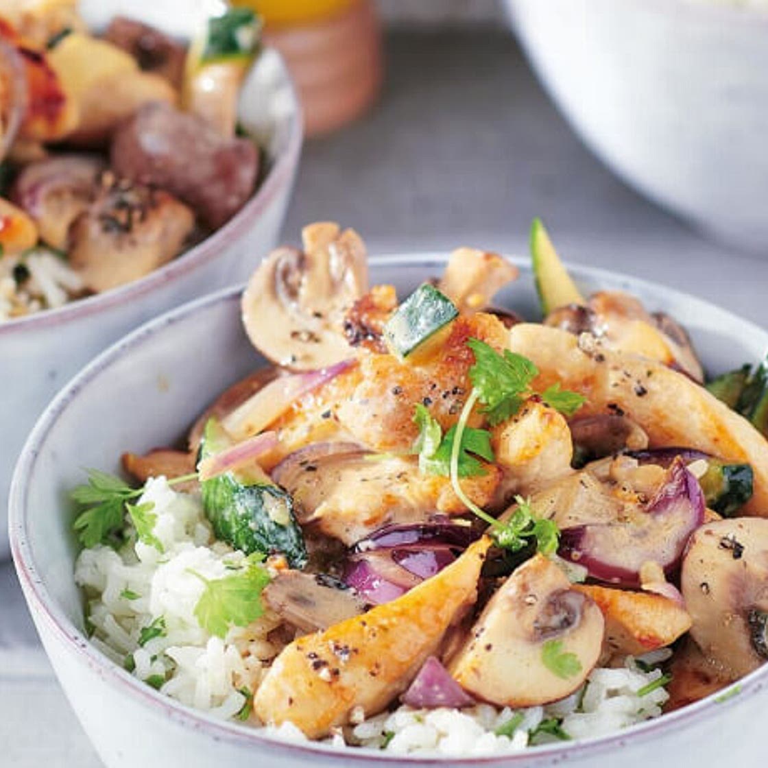 Putengeschnetzeltes mit Petersilienreis