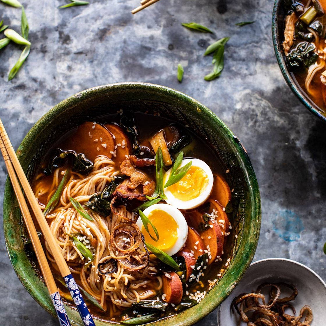 Feel Good Ramen with Sweet Potatoes and Crispy Shallots