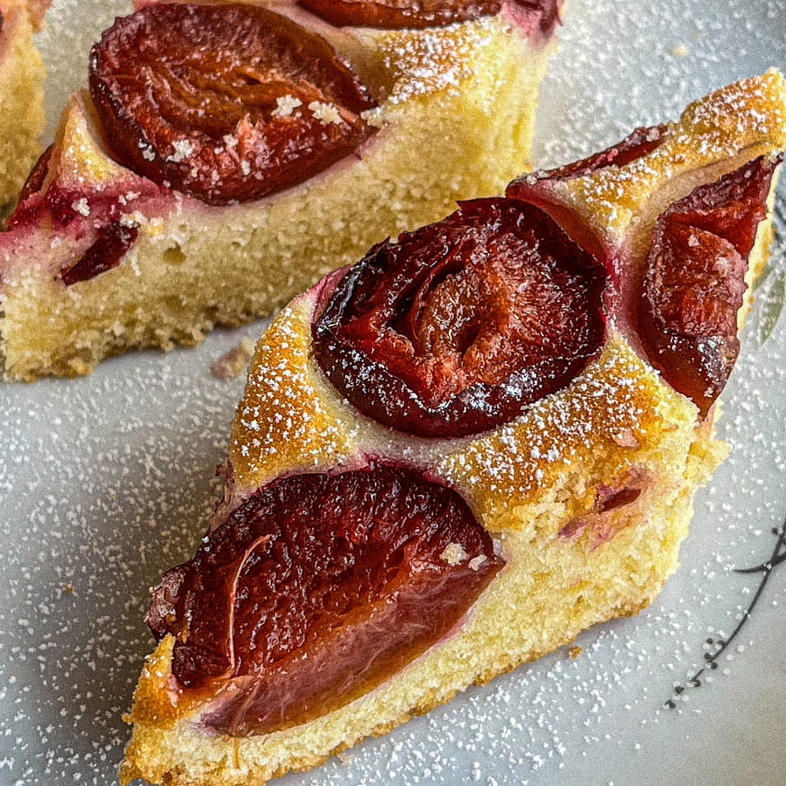 Rustic French Late Summer Plum Cake