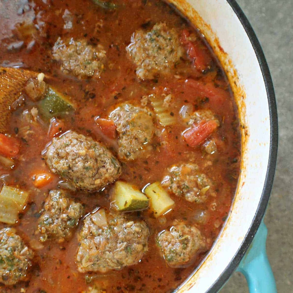 Keto Meatball Soup {Paleo & Whole30}