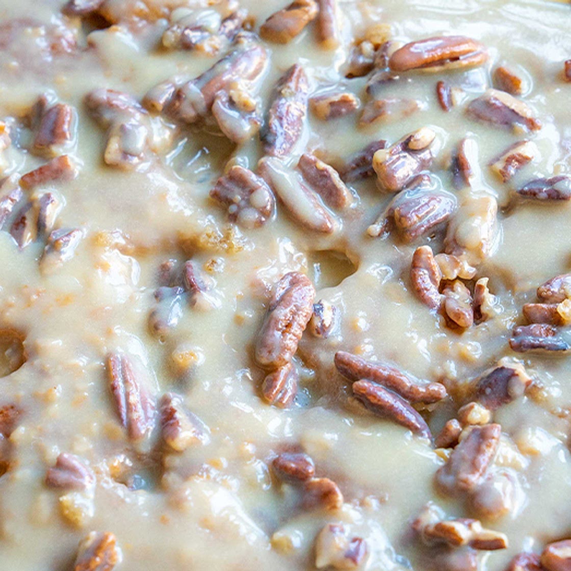 Butter Pecan Praline Poke Cake