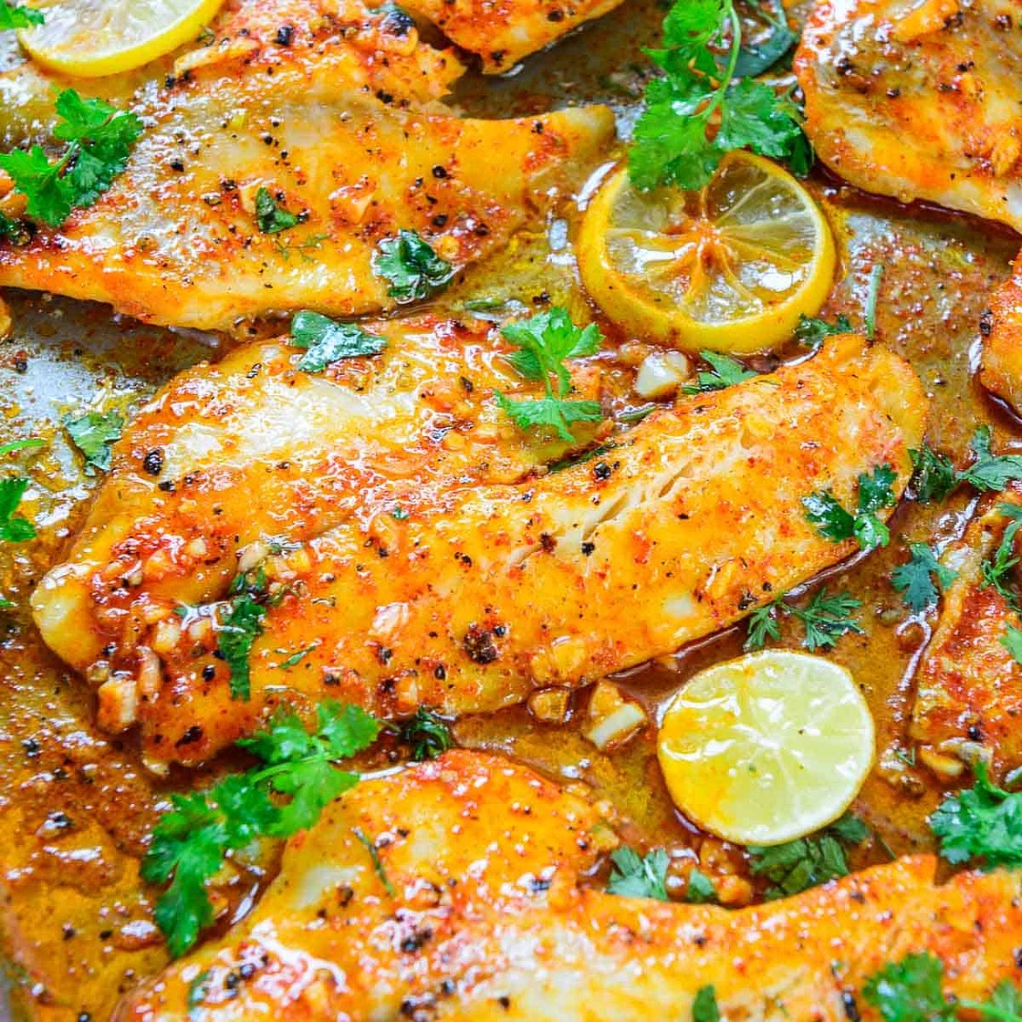 Spicy Lemon Garlic Baked Tilapia Recipe