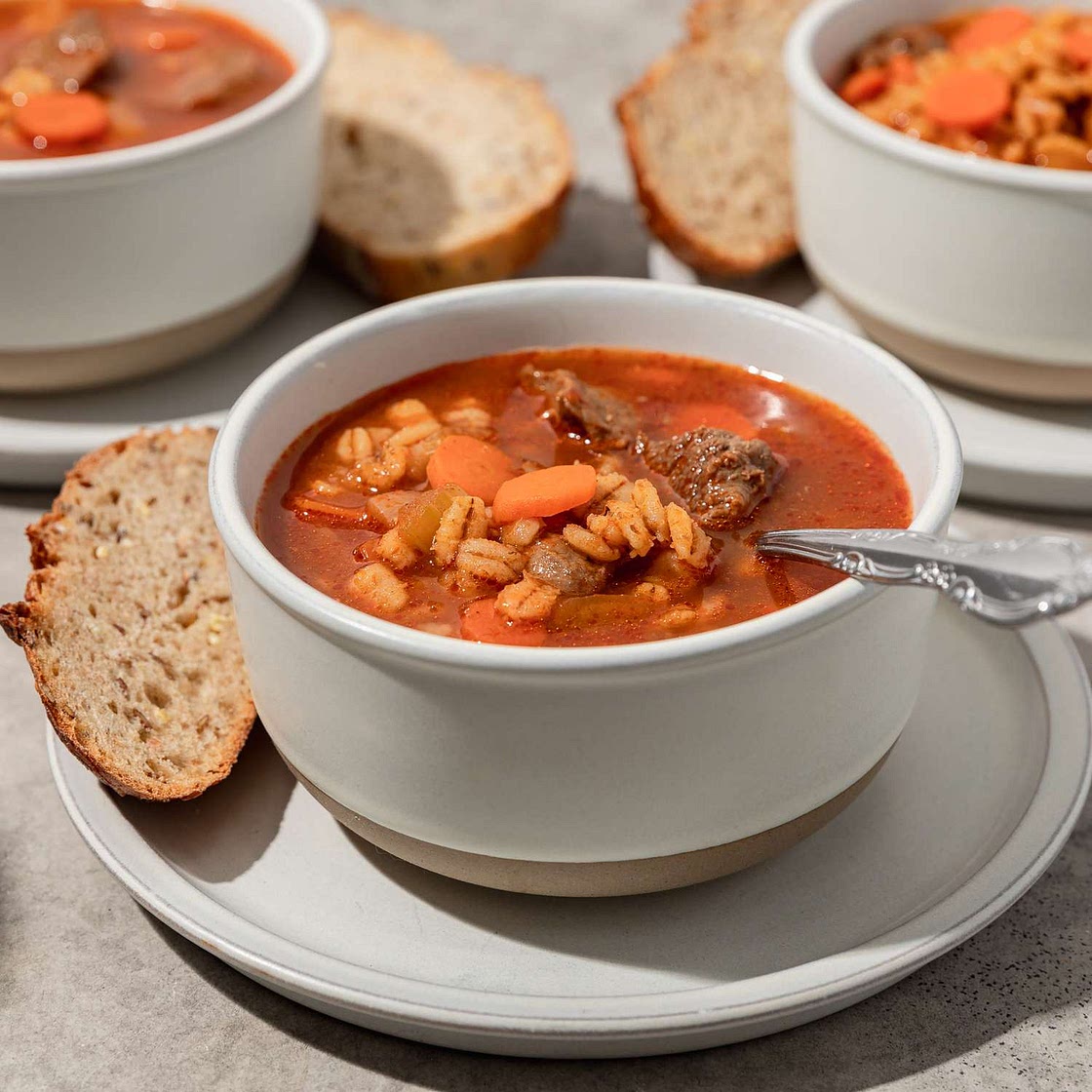 Quick Beef & Barley Soup