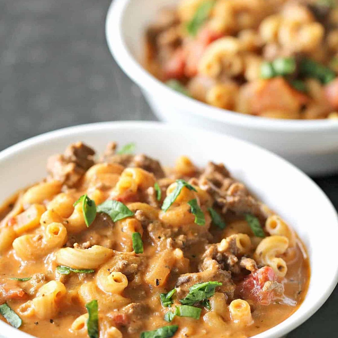 Creamy Ground Beef and Macaroni Tomato Soup