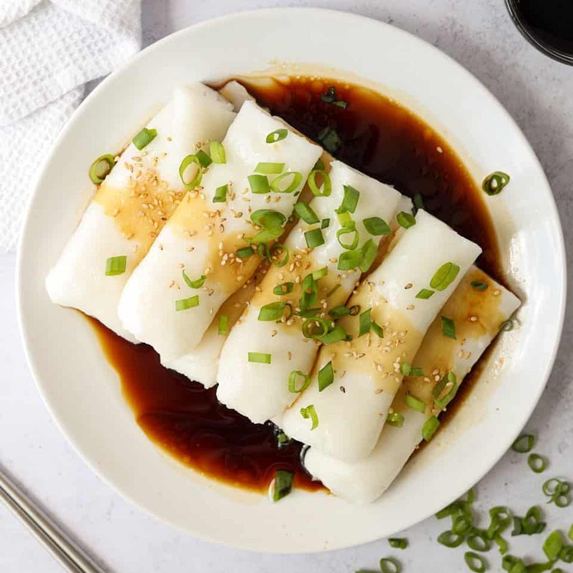 Easy Rice Noodle Rolls (Cheung Fun)
