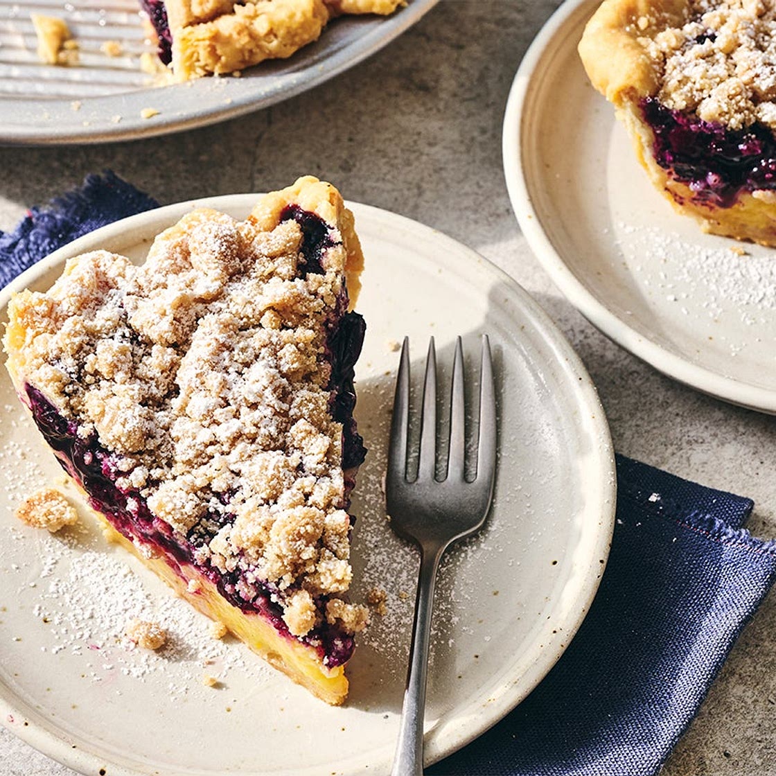 Lemon-Blueberry Streusel Pie