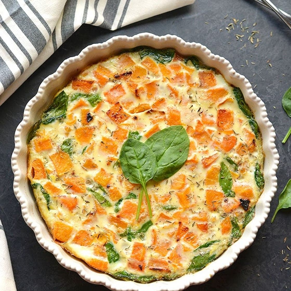 Butternut Squash Spinach Breakfast Bake