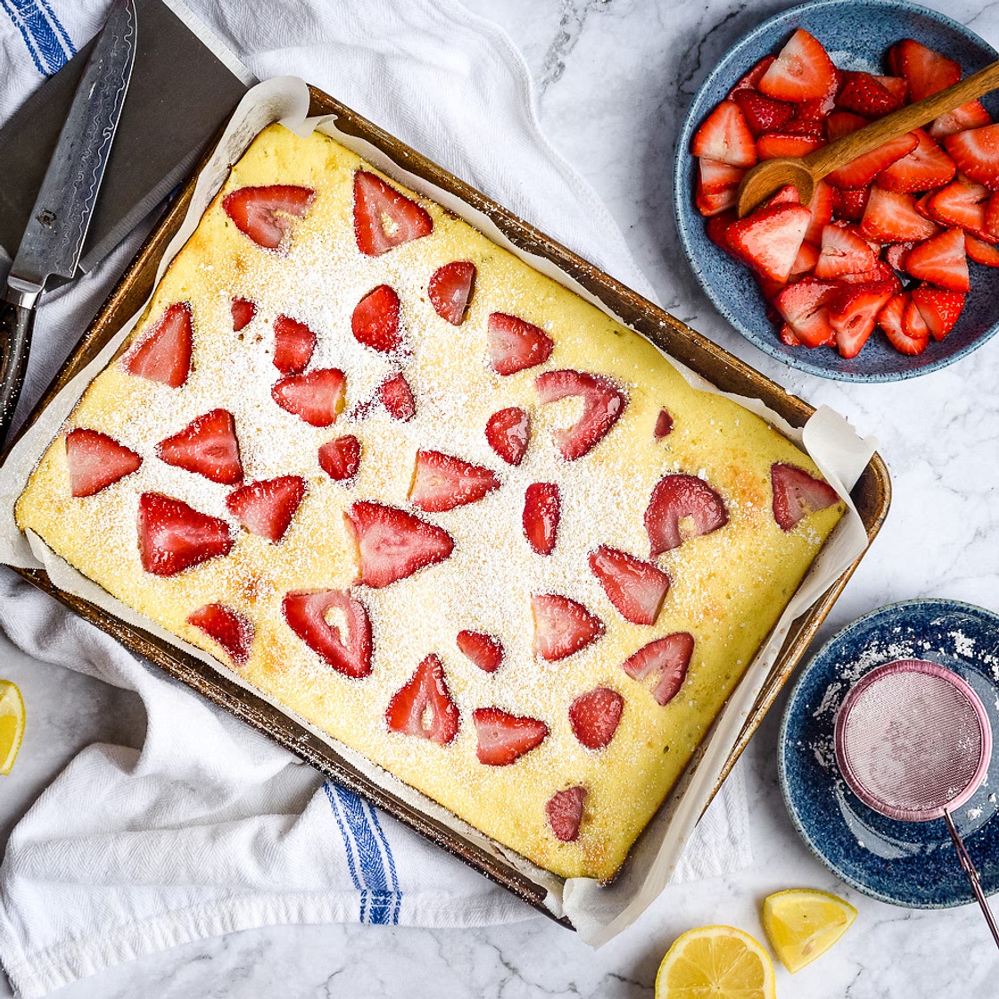 Sheet Pan Cottage Cheese and Lemon Pancakes