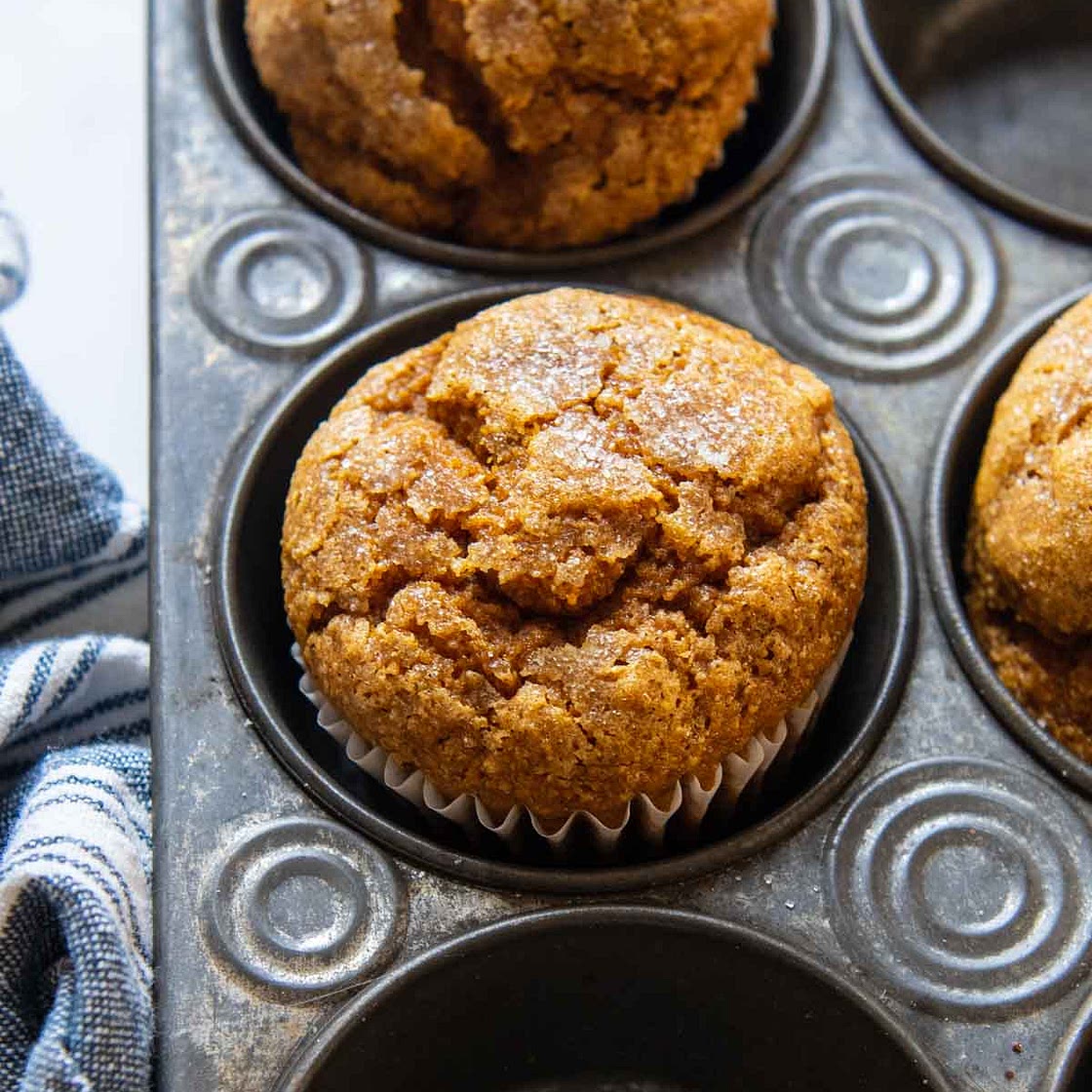 Fluffiest Pumpkin Oat Flour Muffins (5-Minutes)