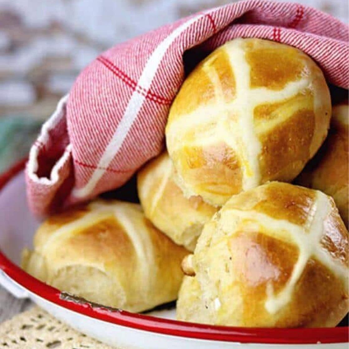 Hot Cross Buns with Orange and White Chocolate