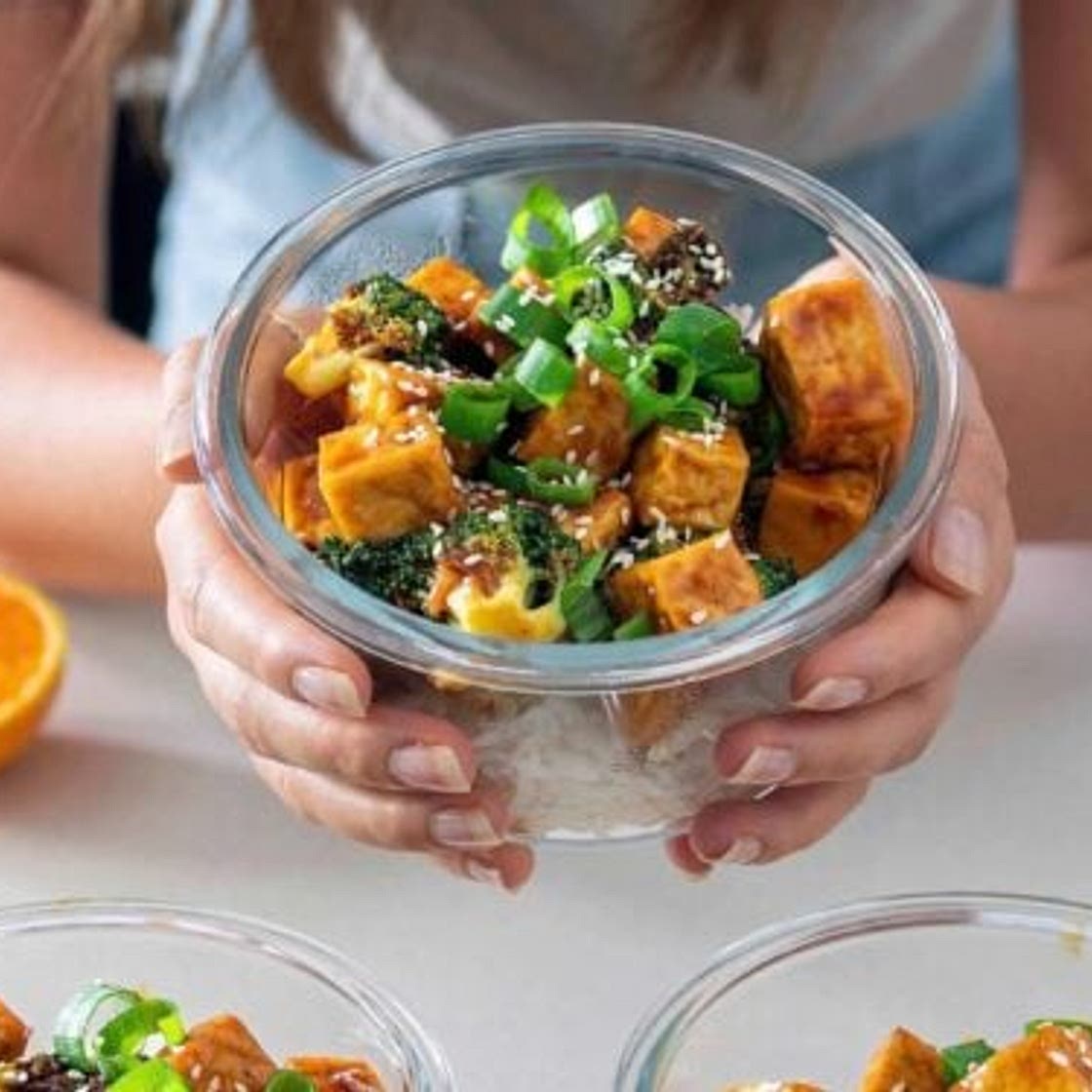 Orange Tofu and broccoli