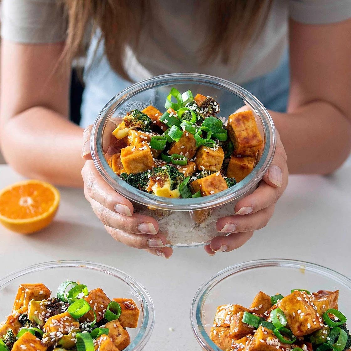Orange Tofu and broccoli
