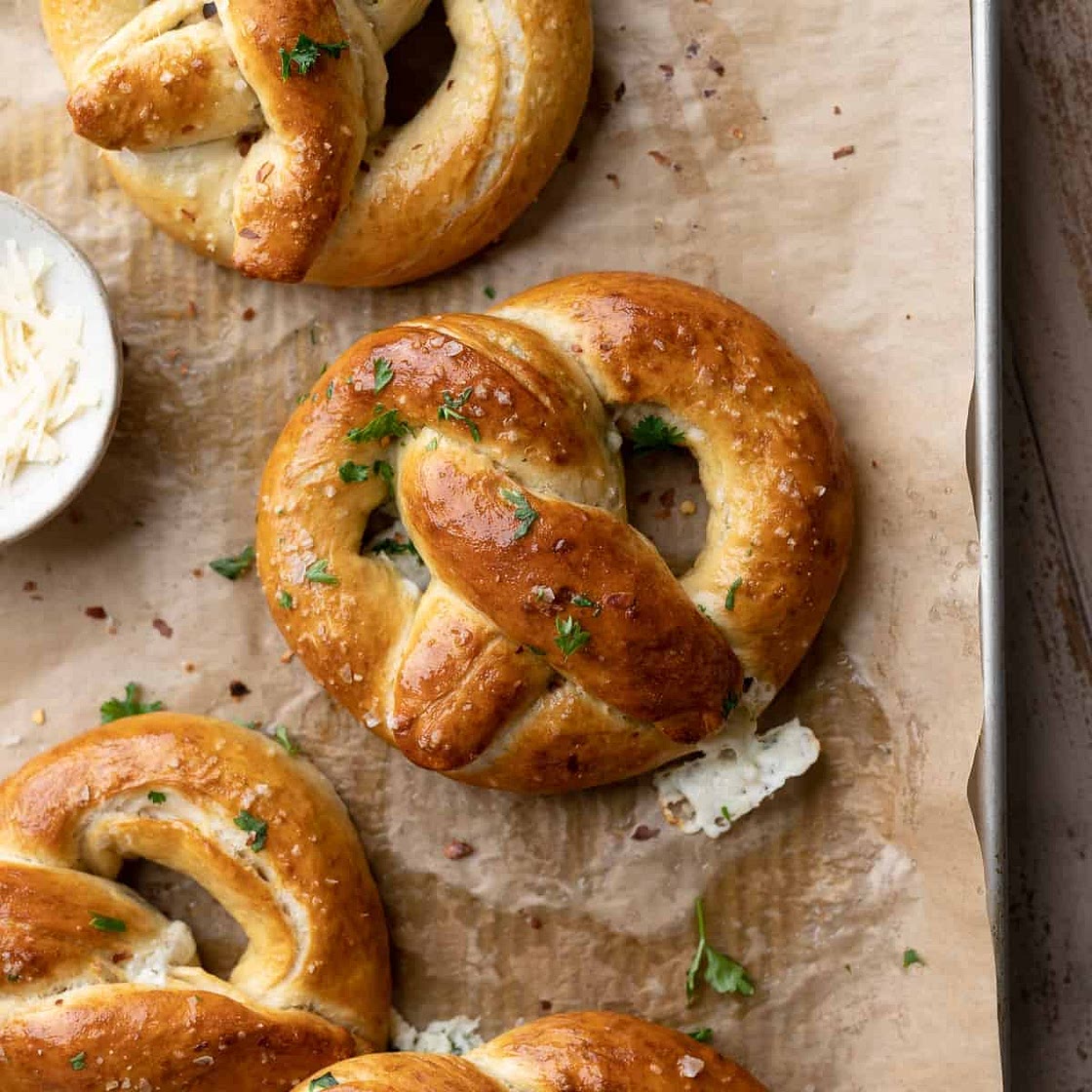 Spinach Artichoke Stuffed Pretzels