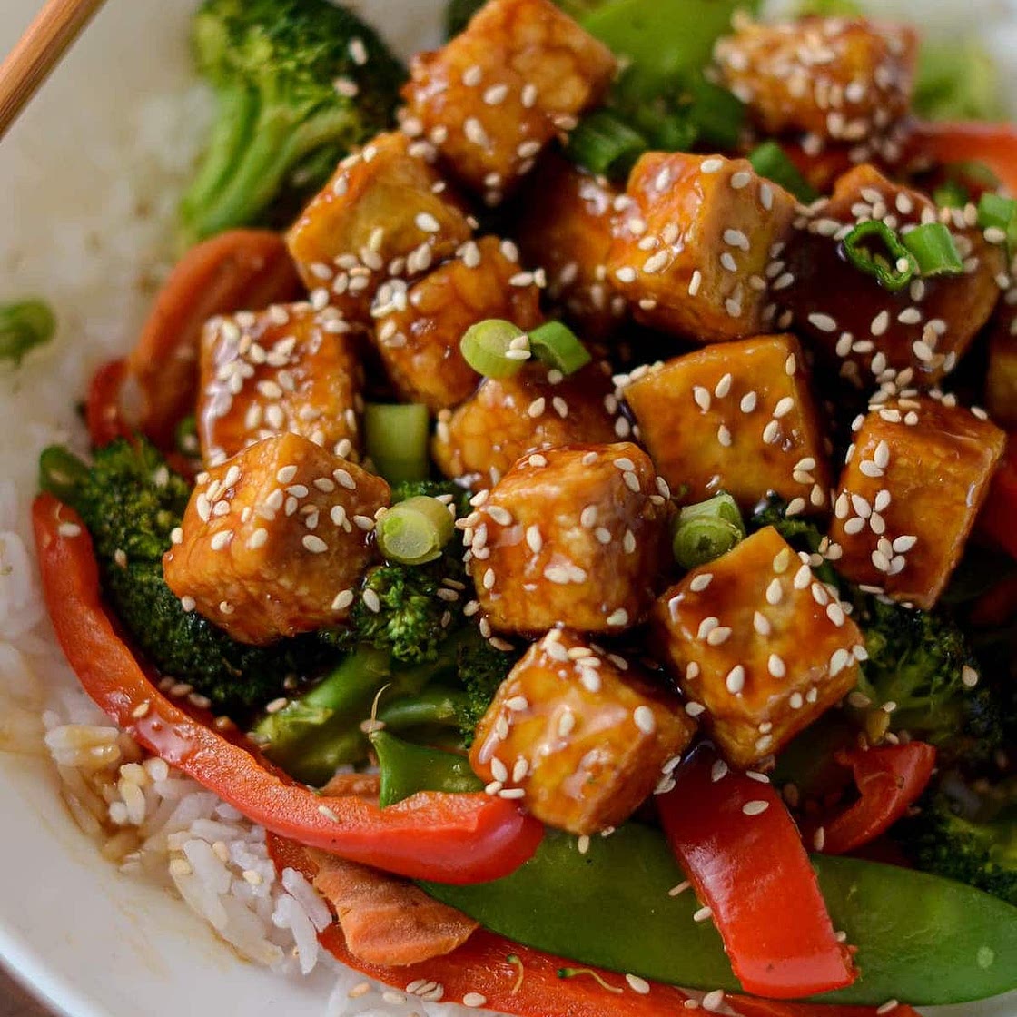 Quick Teriyaki Tofu Vegetable Stir Fry (Vegan)