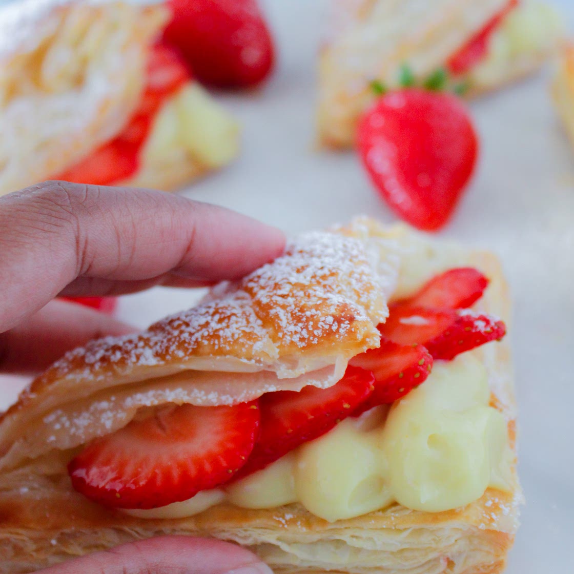 Vegan Strawberry Croissants (Cream Pan Copycat)