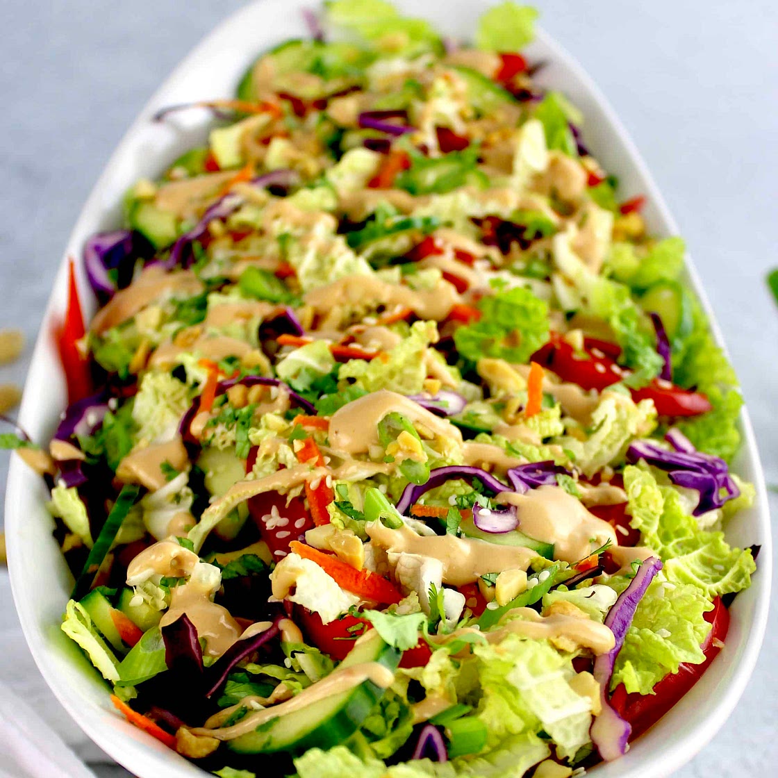 Thai Crunch Salad with Peanut Dressing