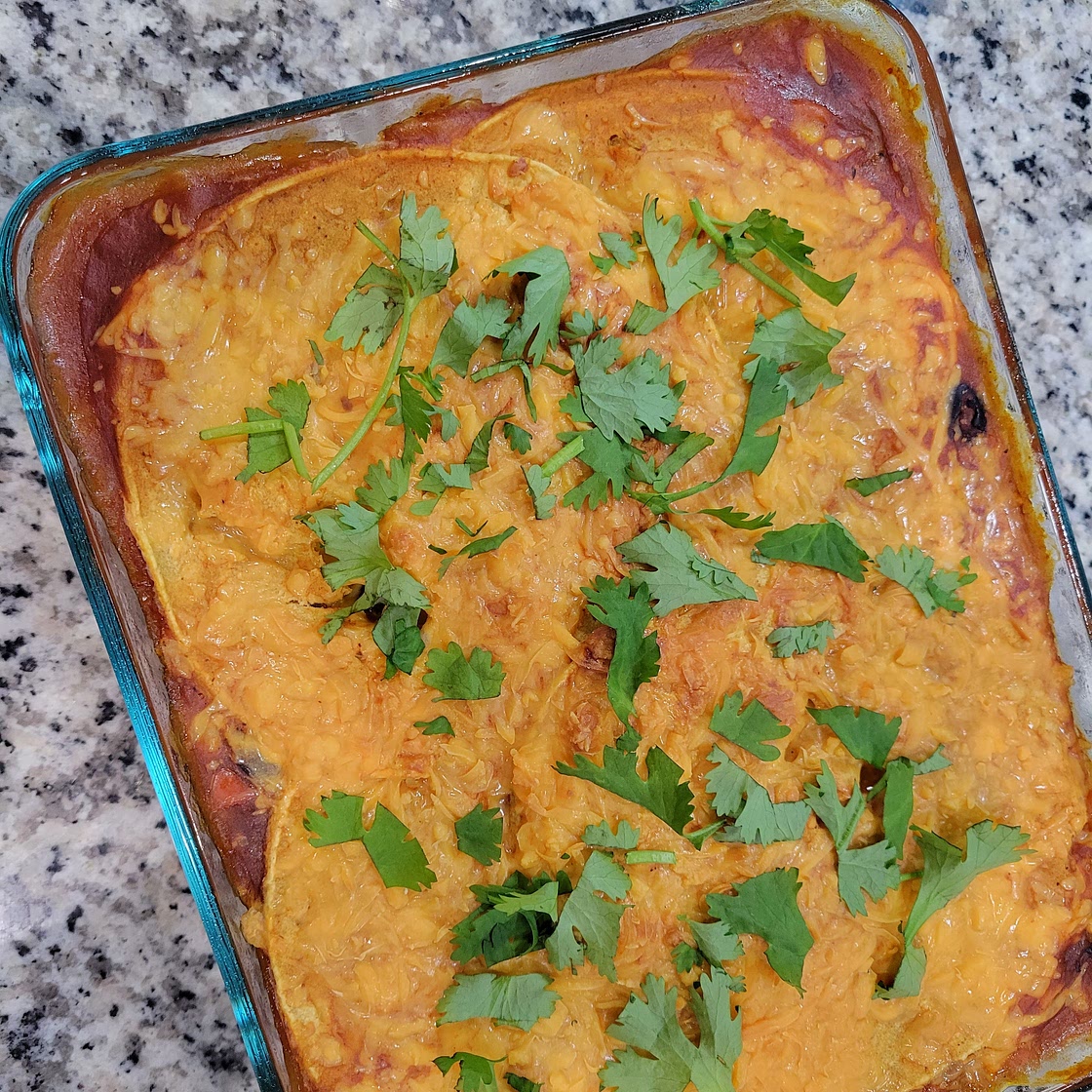 Skinny Black Bean Enchilada Casserole